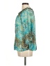 Jaipur 100% Polyester Teal 3/4 Sleeve Blouse Size M - photo 5