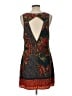 Lavender Brown 100% Polyester Print Black Casual Dress Size L - photo 2