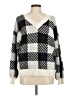 Cocobleu Checkered-gingham Silver Pullover Sweater Size M - photo 1
