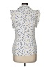 Anne Klein Polka Dots Ivory Sleeveless Button-Down Shirt Size 6 - photo 2
