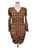 Assorted Brands Plaid Brown Casual Dress Size 1X - photo 1