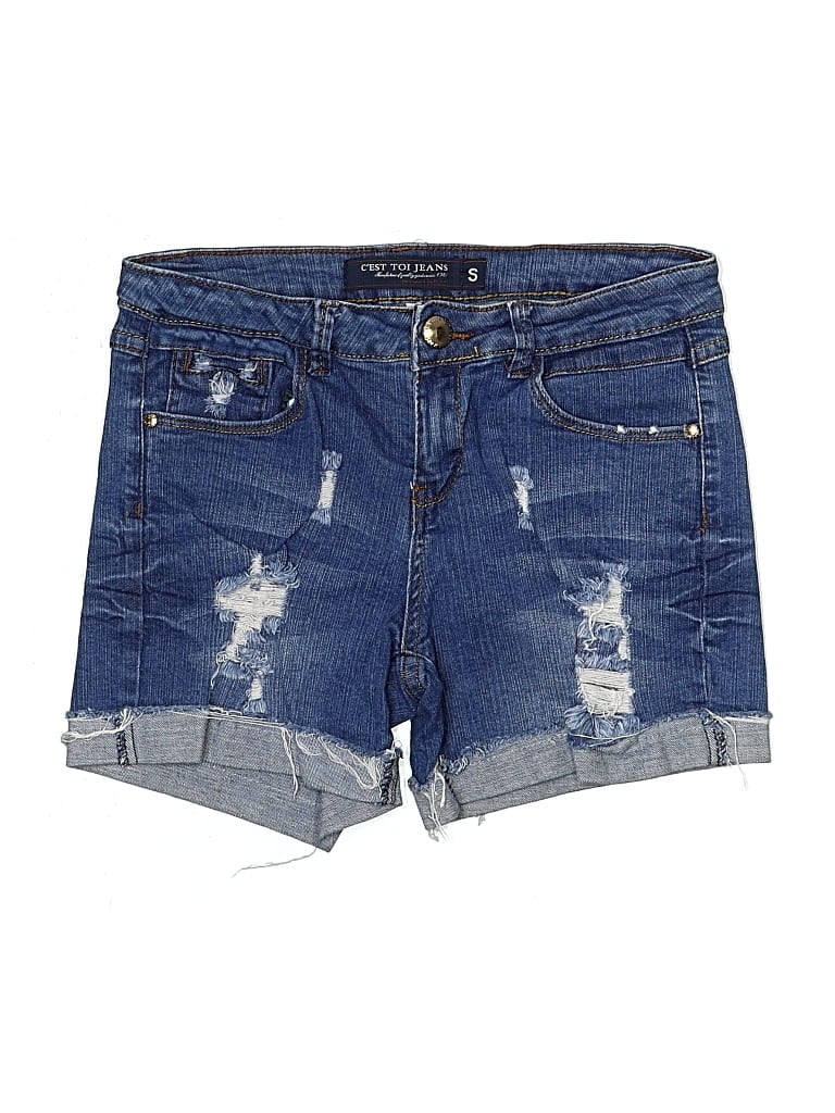 Pre-owned C'est Toi Denim Shorts In Blue