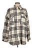 Assorted Brands 100% Polyester Plaid Tan Long Sleeve Blouse Size M - photo 1