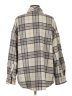 Assorted Brands 100% Polyester Plaid Tan Long Sleeve Blouse Size M - photo 2