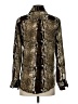 Zoe & Sam Animal Print Brown Long Sleeve Blouse Size XS - photo 2