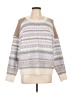 ASPEN Chevron-herringbone Ivory Pullover Sweater Size L - photo 1