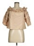 Meadows 100% Cotton Tan 3/4 Sleeve Blouse Size 6 - photo 1
