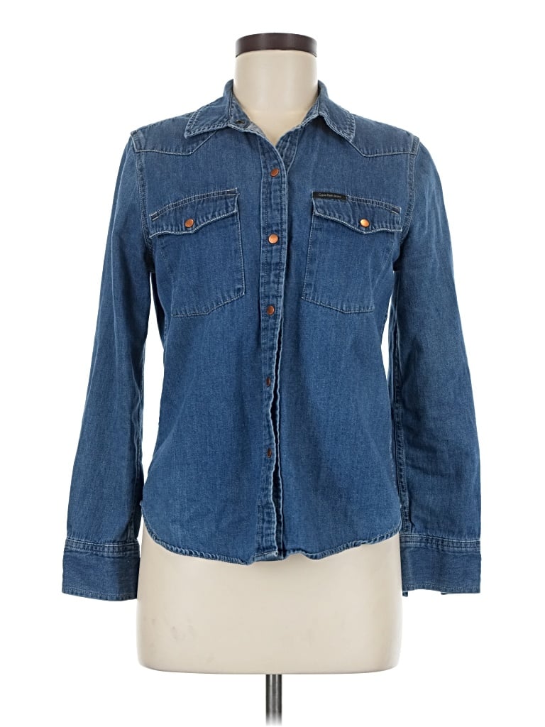 Pre-owned Calvin Klein Jeans Est.1978 Calvin Klein Jeans Long Sleeve Button Down Shirt In Blue