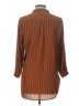 Fab'rik Stripes Brown Long Sleeve Blouse Size L - photo 2