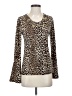 MICHAEL Michael Kors Animal Print Brown Long Sleeve T-Shirt Size XS - photo 1