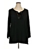 Pink Rose Black Pullover Sweater Size 1X - photo 1