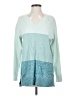 Lands' End 100% Cotton Color Block Teal Pullover Sweater Size XS - photo 1