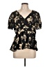 Shein 100% Polyester Black Short Sleeve Blouse Size L - photo 1