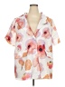 Shein Curve 100% Polyester Floral White Short Sleeve Blouse Size 3X - photo 1