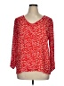 19 Cooper 100% Rayon Red 3/4 Sleeve Blouse Size XL - photo 1