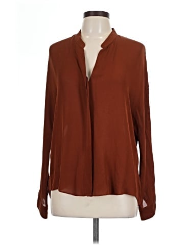 Vince. Long Sleeve Silk Top (view 1)