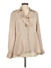 Renuar 100% Polyester Tan Long Sleeve Blouse Size 8 - photo 1