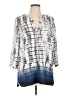Willi Smith 100% Polyester Blue 3/4 Sleeve Blouse Size L - photo 1