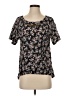 BCBGeneration 100% Polyester Floral Black Short Sleeve Blouse Size S - photo 1