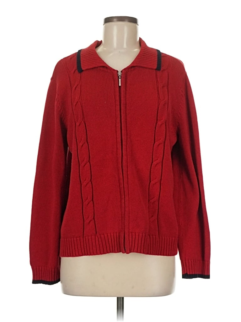 Pre-owned Liz Claiborne Cardigan Sweater In Red