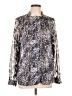 Simply Vera Vera Wang 100% Polyester Metallic Silver Long Sleeve Blouse Size L - photo 1