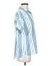 Unbranded Stripes Blue Short Sleeve Blouse Size S - photo 4