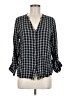 Soft Joie Plaid Black 3/4 Sleeve Blouse Size M - photo 1
