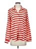 Timing 100% Polyester Stripes Orange Long Sleeve Blouse Size S - photo 1