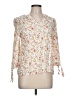 Rose & Thyme 100% Rayon Floral Ivory 3/4 Sleeve Blouse Size L - photo 1
