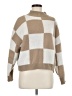 Blu Pepper Checkered-gingham Tan Turtleneck Sweater Size M - photo 1