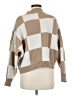 Blu Pepper Checkered-gingham Tan Turtleneck Sweater Size M - photo 2