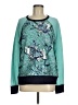 Eva Franco Floral Teal Pullover Sweater Size 6 - photo 1