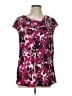 Talbots 100% Polyester Pink Short Sleeve Top Size L - photo 1