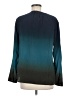 Ecru Color Block Teal Long Sleeve Blouse Size M - photo 2