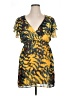 MAC 100% Polyester Print Yellow Cocktail Dress Size XL - photo 1