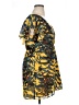 MAC 100% Polyester Print Yellow Cocktail Dress Size XL - photo 4