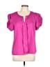 Shein 100% Polyester Pink Short Sleeve Blouse Size L - photo 1