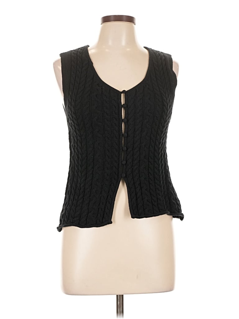 Pre-owned Industry Sleeveless Top Black Plunge Neckline Tops