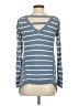 Cache 100% Rayon Stripes Blue Pullover Sweater Size S - photo 2