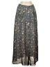 Necessary Objects Floral Gray Blue Casual Skirt Size 5 - photo 1