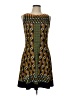 I.N. Studio Print Brown Casual Dress Size 10 (petite) - photo 1
