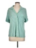 auden Polka Dots Green Short Sleeve Blouse Size L - photo 1