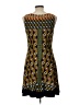 I.N. Studio Print Brown Casual Dress Size 10 (petite) - photo 2