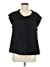 Halogen Black Short Sleeve Blouse Size M - photo 1