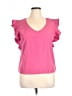 Unbranded 100% Polyester Pink Short Sleeve Top Size XL - photo 1
