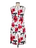 Perceptions Print White Casual Dress Size 6 - photo 2
