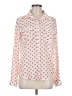 Love Notes Polka Dots Orange Long Sleeve Blouse Size M - photo 1