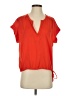BCBGMAXAZRIA 100% Polyester Orange Short Sleeve Blouse Size XS - photo 1