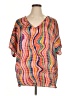 Entro 100% Polyester Orange Short Sleeve Blouse Size 1X - photo 1
