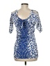 Cache Animal Print Blue Short Sleeve Top Size M - photo 2